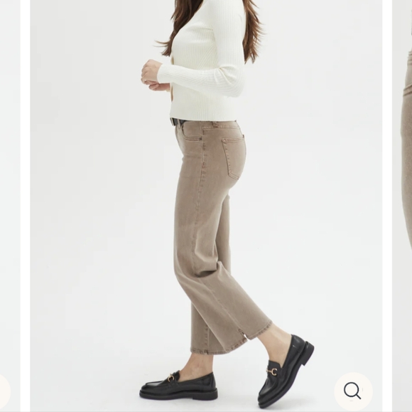 OLIVER LOGAN Addington Women's Wide Leg Jeans In Brown Overdye NWT Size 31 - Picture 2 of 8